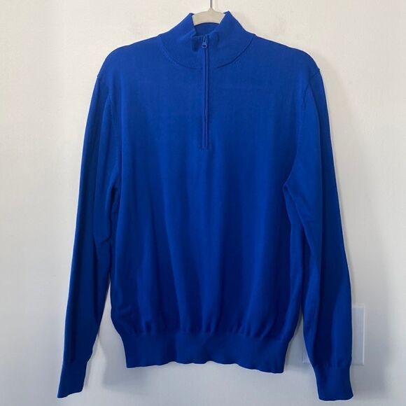 Paul Frederick Supima Cotton 1/4 Zip Sweater M - Picture 1 of 7